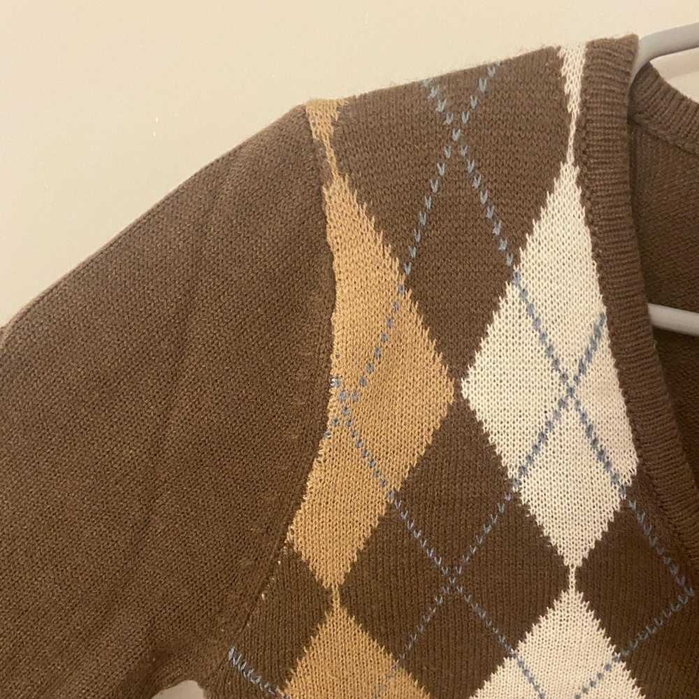 Brown Argyle Button-Up - Picture 2 of 4